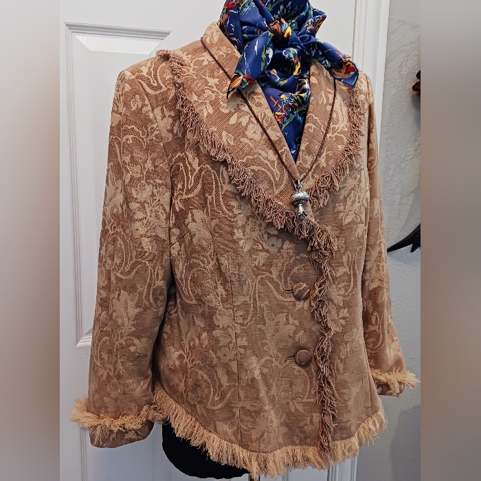 Fringy Tapestry Jacket Sz 12